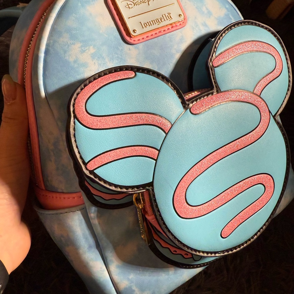 Disney Loungefly Blue and Pink Backpack